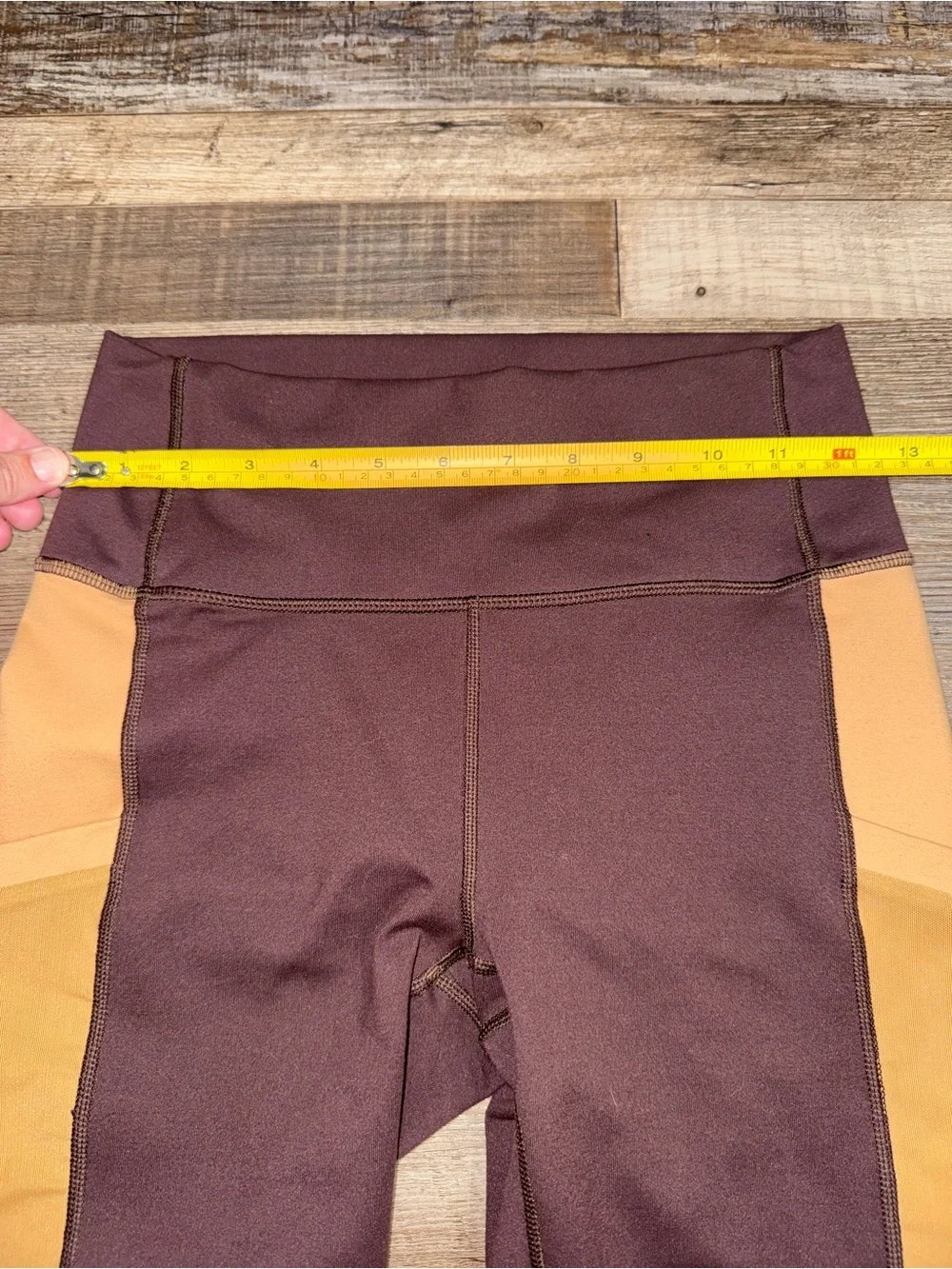 Fabletics PowerHold On-The-Go High Waisted Leggings Small Brown Colorblock